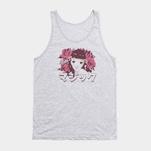 Anime Flower Girl 'Magic' In Japanese Aesthetic Otaku, Vintag Tank Top